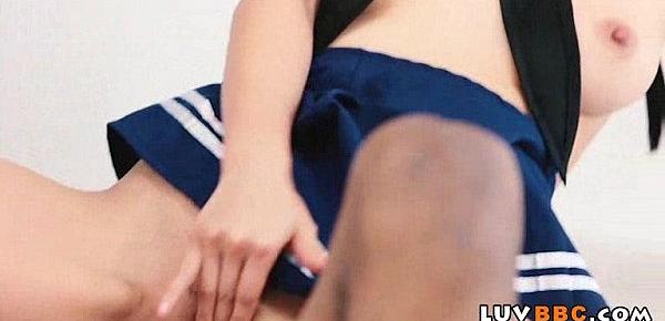  Sexy Japanese Girl Marica Haze Fucks Huge Black Cock